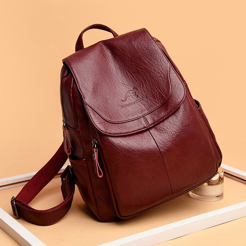 Vintage Fashion Boutique - 9 Color Women Soft Leather Backpacks
