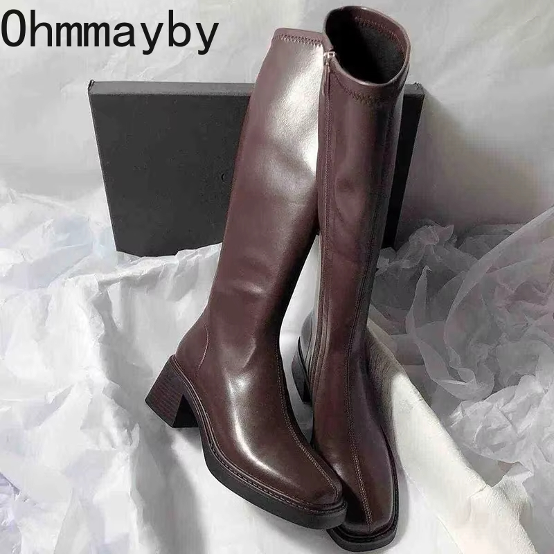Vintage Fashion Style - Vintage Thick Heel Women Knee High