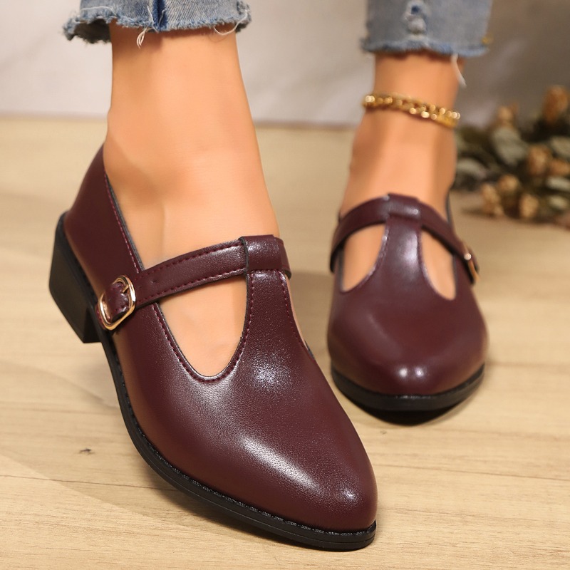 Vintage Fashion Rome - 2025 Spring T-Strap Thick Heels Pumps