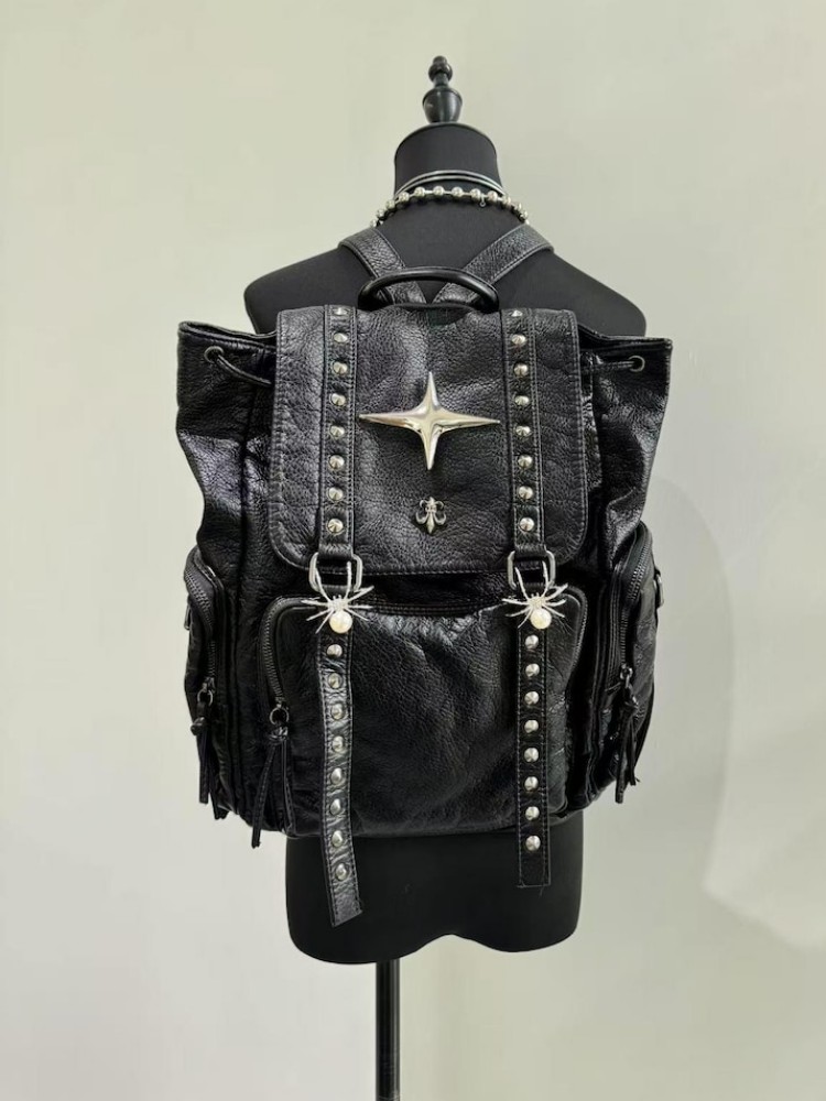 Vintage Fashion Boutique - Gothic Punk PU Leather Shoulder Bag