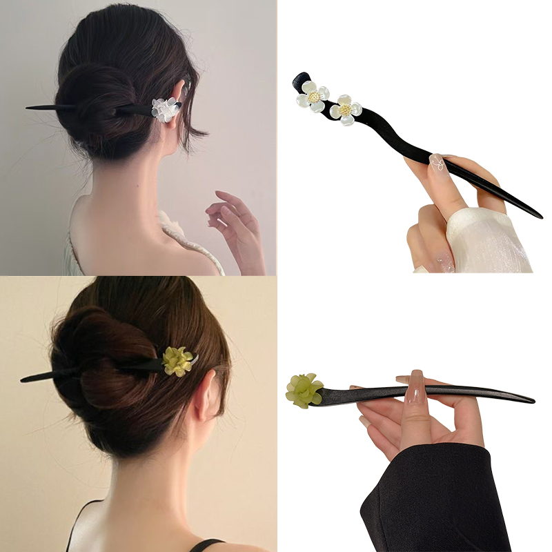 Vintage Fashion Words - Vintage Chinese Style Wooden Flower Hair