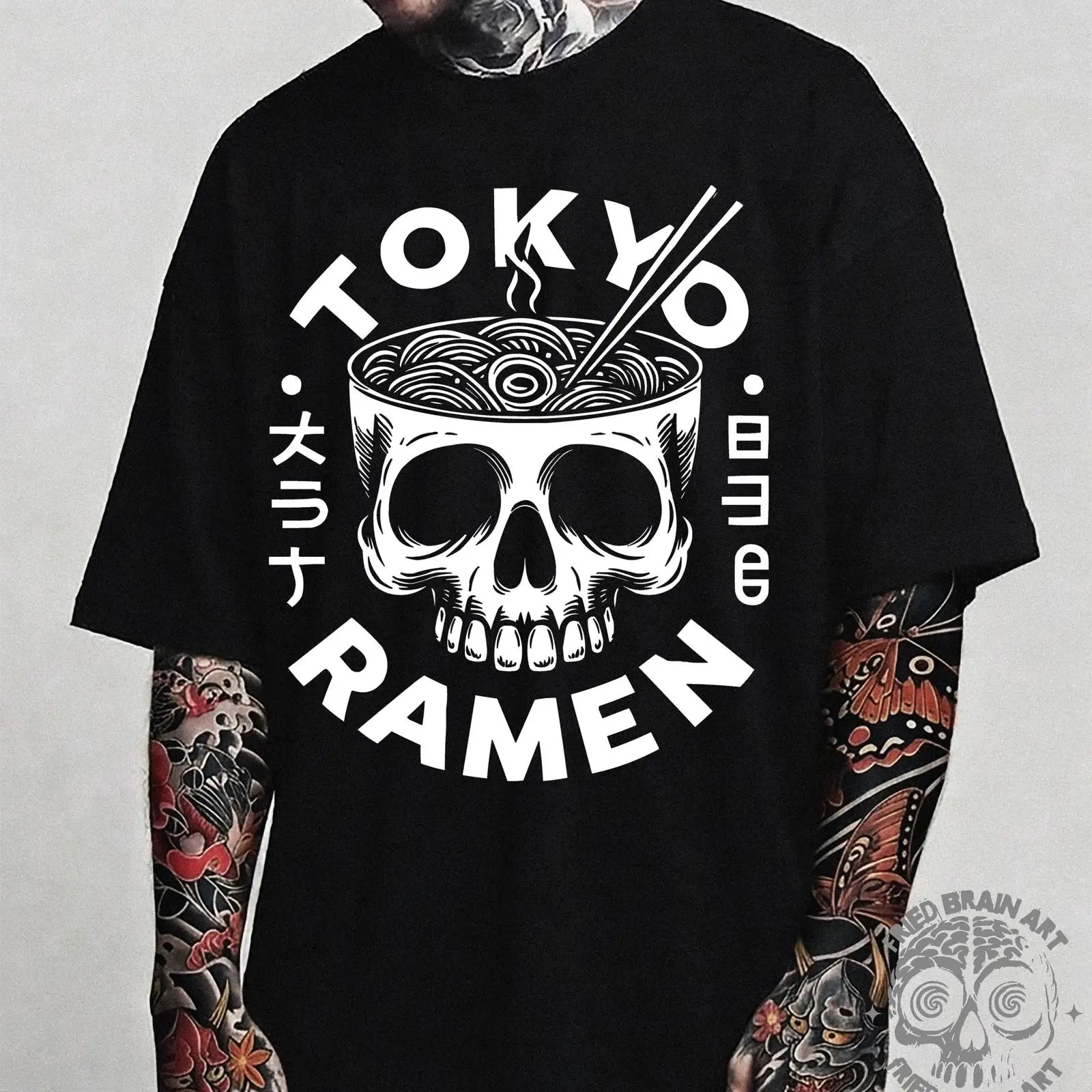 Vintage Fashion Tokyo - Tokyo Skull Ramen T Shirt Japanese