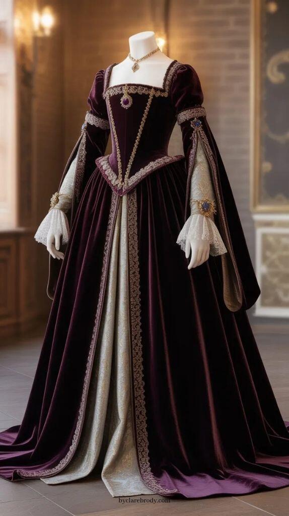 Vintage Victorian Fashion - Vintage Duchess Purple Prom Gown Masquerade