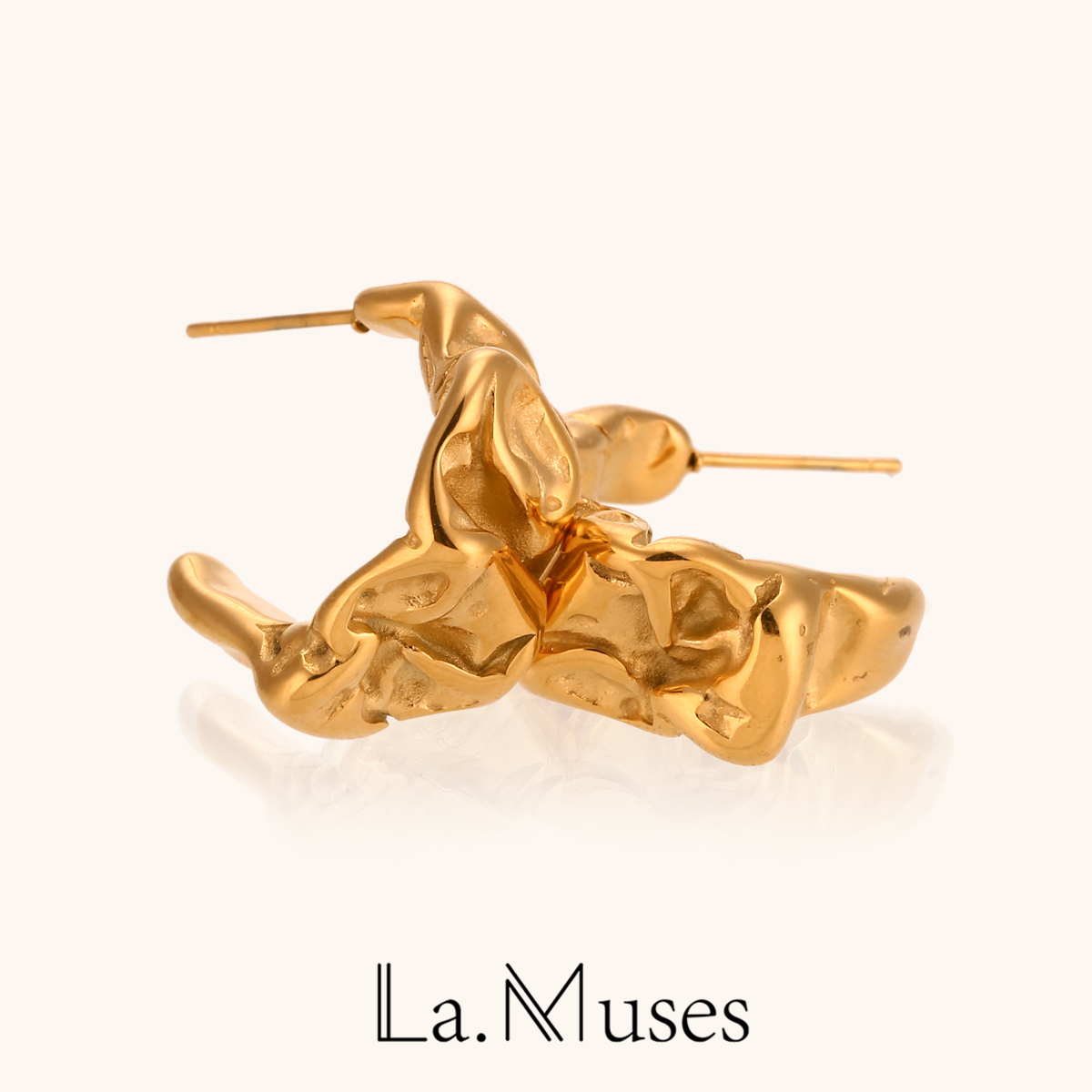 Vintage Fashion La - La.Muses Creative Statement Metal Gold Color