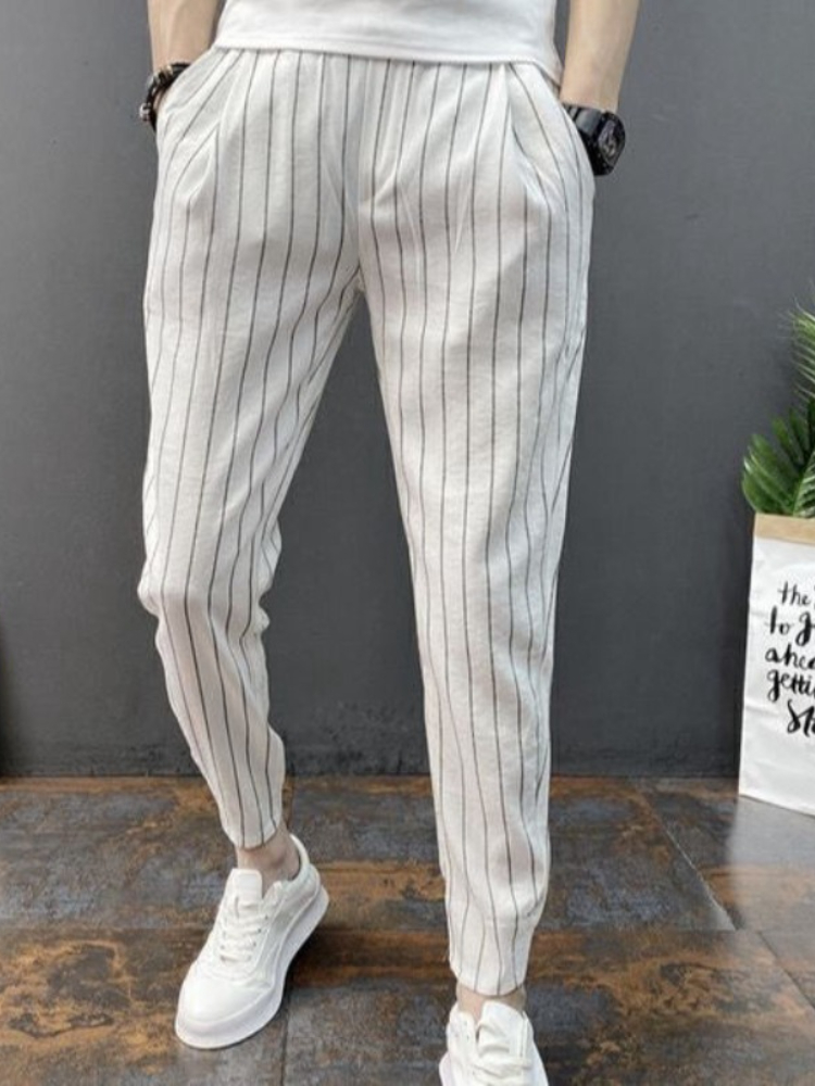 Slim Fit Striped Male Cropped  - Vintage Fashion For Sale recension och pris