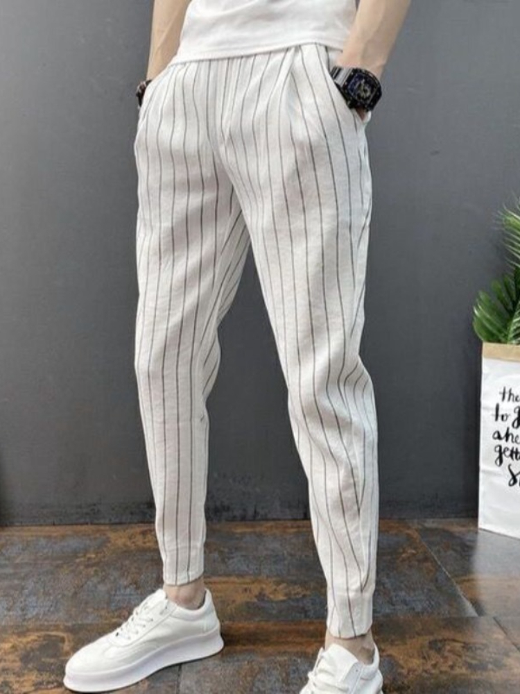 Slim Fit Striped Male Cropped  - Vintage Fashion For Sale recension och pris
