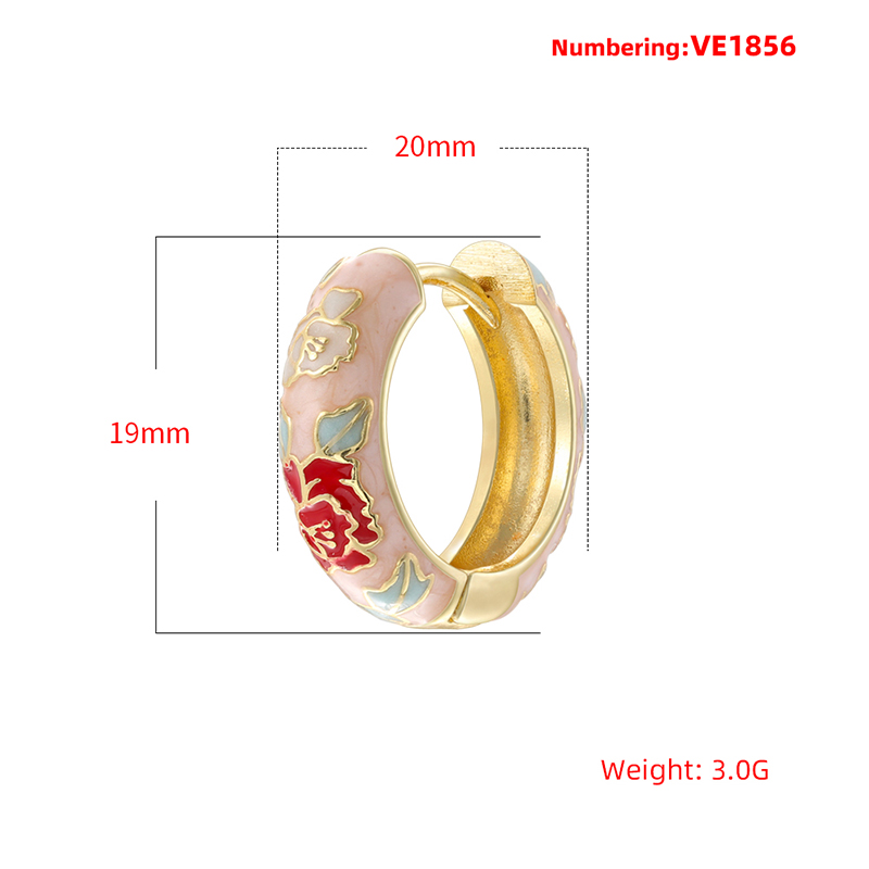 Enamel-Dipped Floral-Motif Hoo - Vintage Fashion Illustration recension och pris