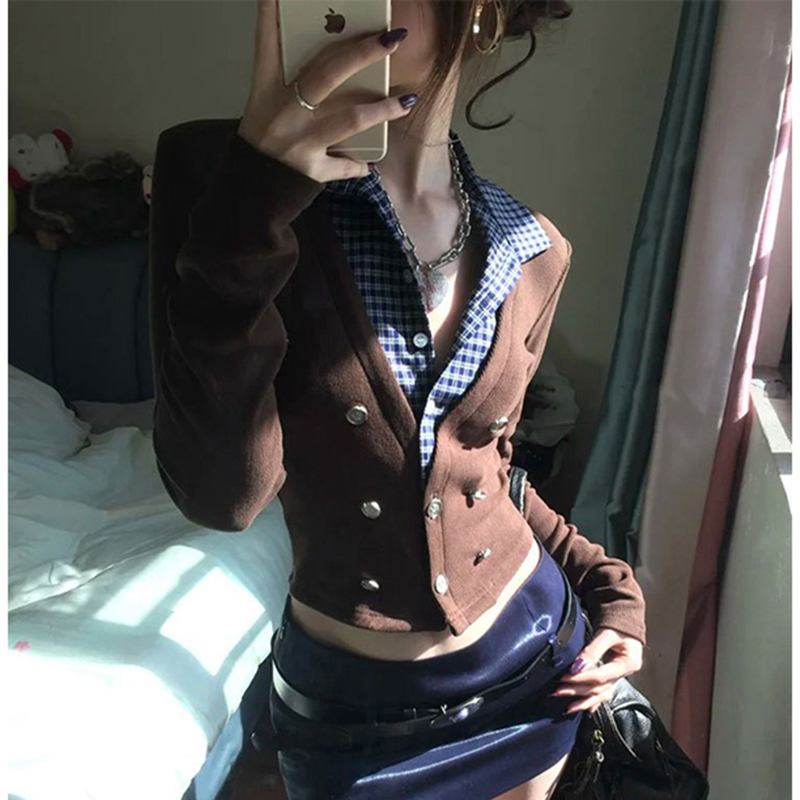 MEXZT Y2K Cropped Knitted Card - Crop Cardigan Vintage recension och pris