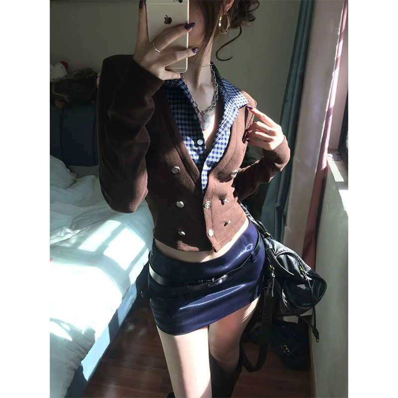 MEXZT Y2K Cropped Knitted Card - Crop Cardigan Vintage recension och pris