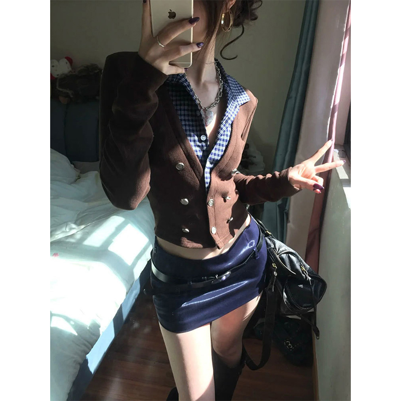 MEXZT Y2K Cropped Knitted Card - Crop Cardigan Vintage recension och pris
