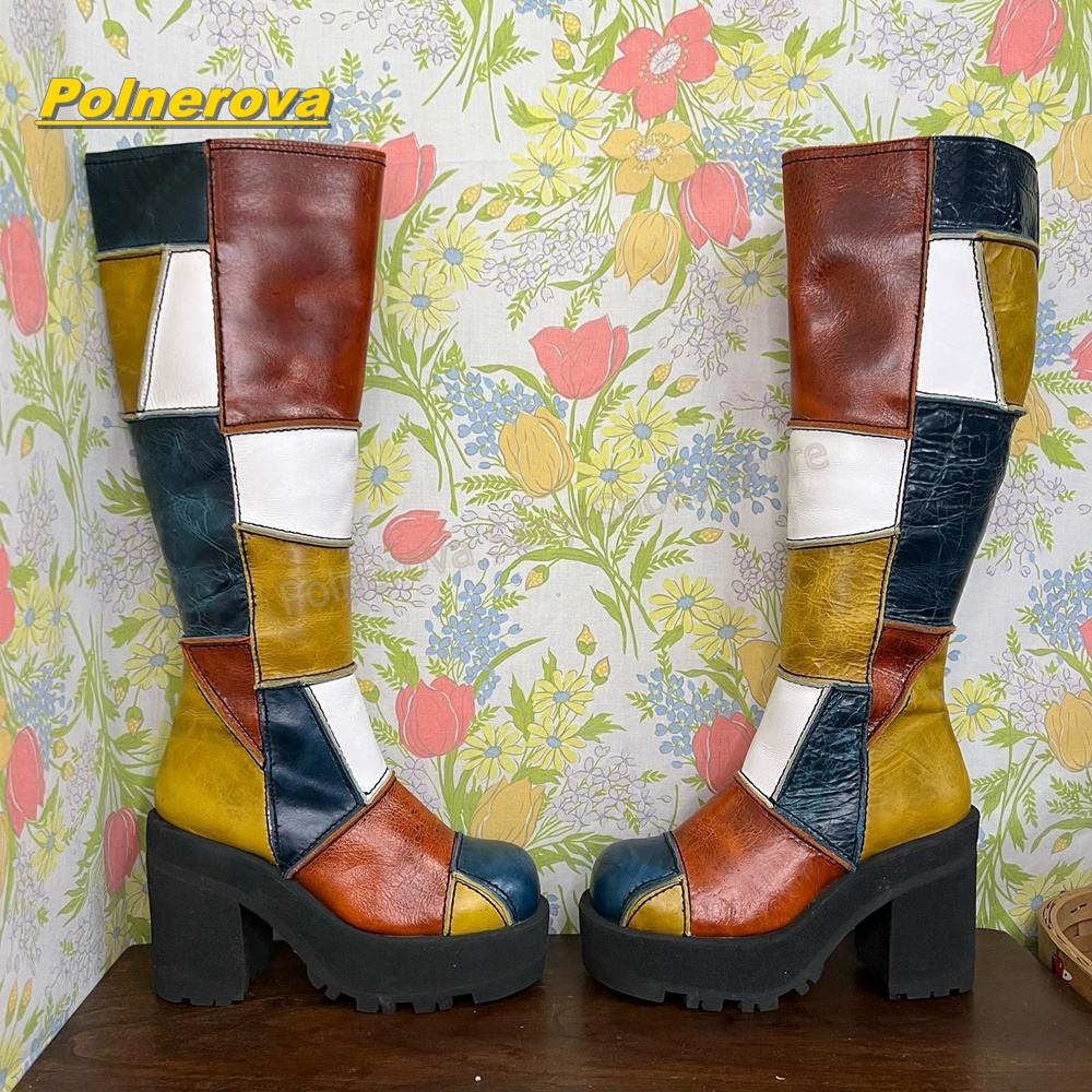 Women Retro Patchwork Leather  - Vintage Fashion Style recension och pris