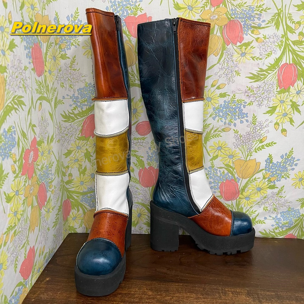 Women Retro Patchwork Leather  - Vintage Fashion Style recension och pris