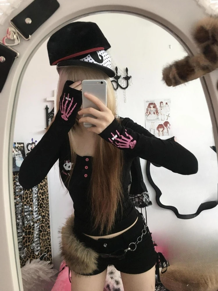 Y2K Vintage Cartoon Print T-Sh - Vintage Women Fashion recension och pris