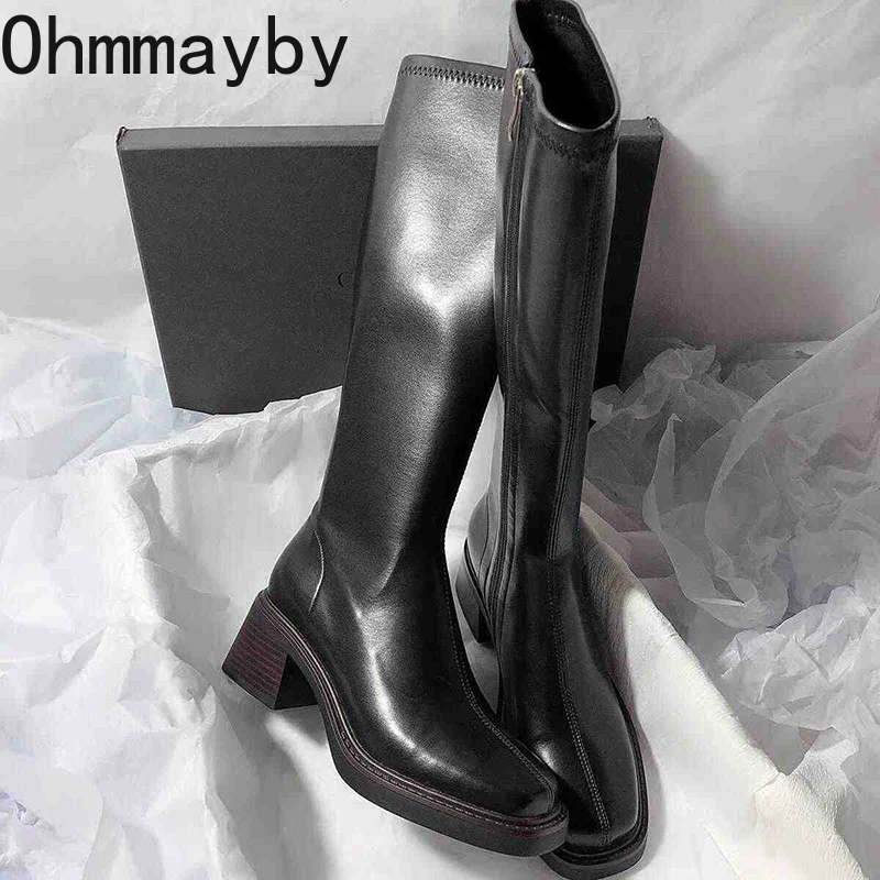 Vintage Thick Heel Women Knee  - Vintage Fashion Style recension och pris