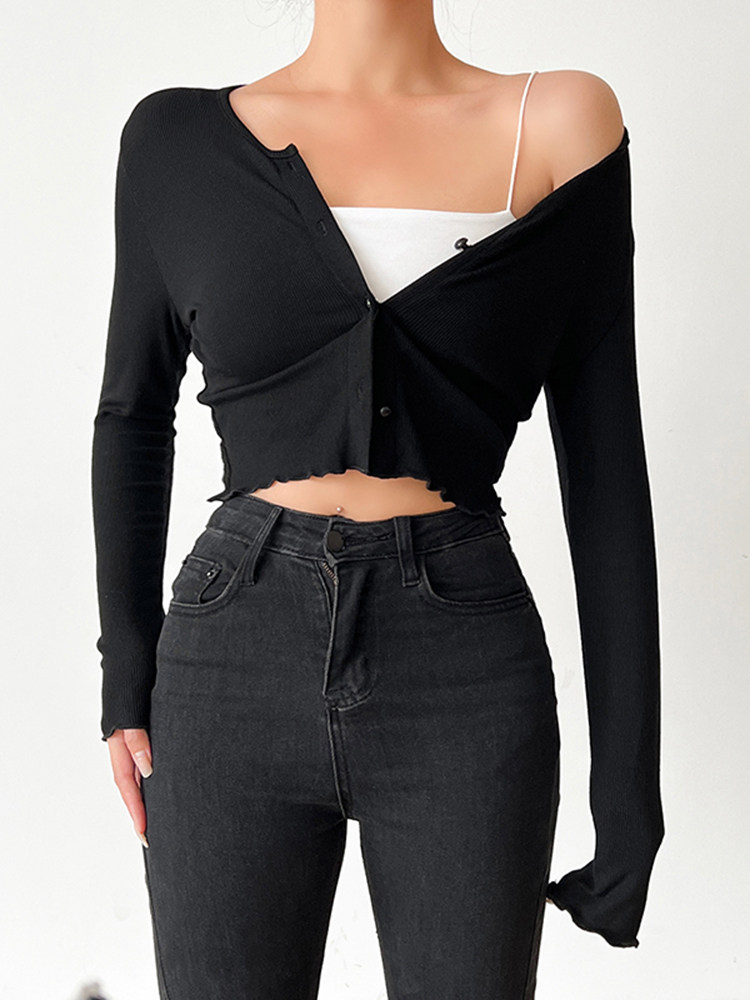 Women Black Gothic Cardigan Sw - Crop Cardigan Vintage recension och pris