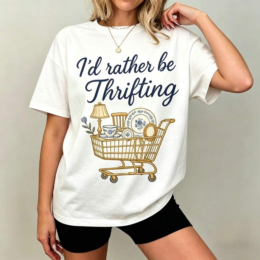 [Graphic Tee] 100% Cotton I'd  - Vintage Fashion Thrift recension och pris