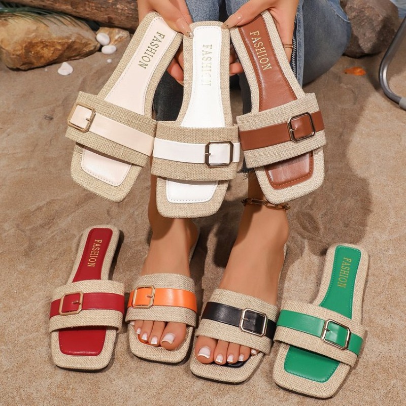Women's Square Open Toe One-wo - Vintage Fashion Rome recension och pris