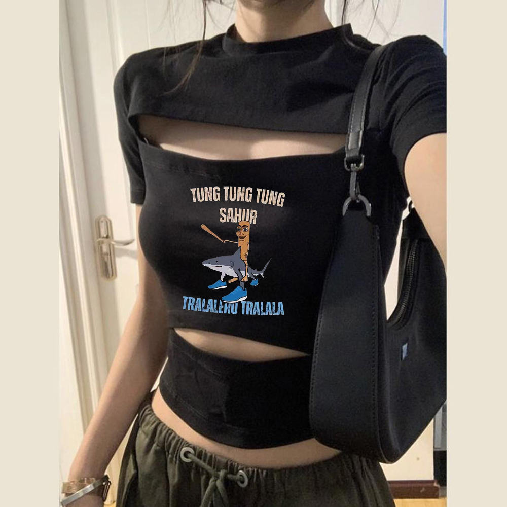 Tung Tung Sahur crop top women - Vintage Fashion For Sale recension och pris