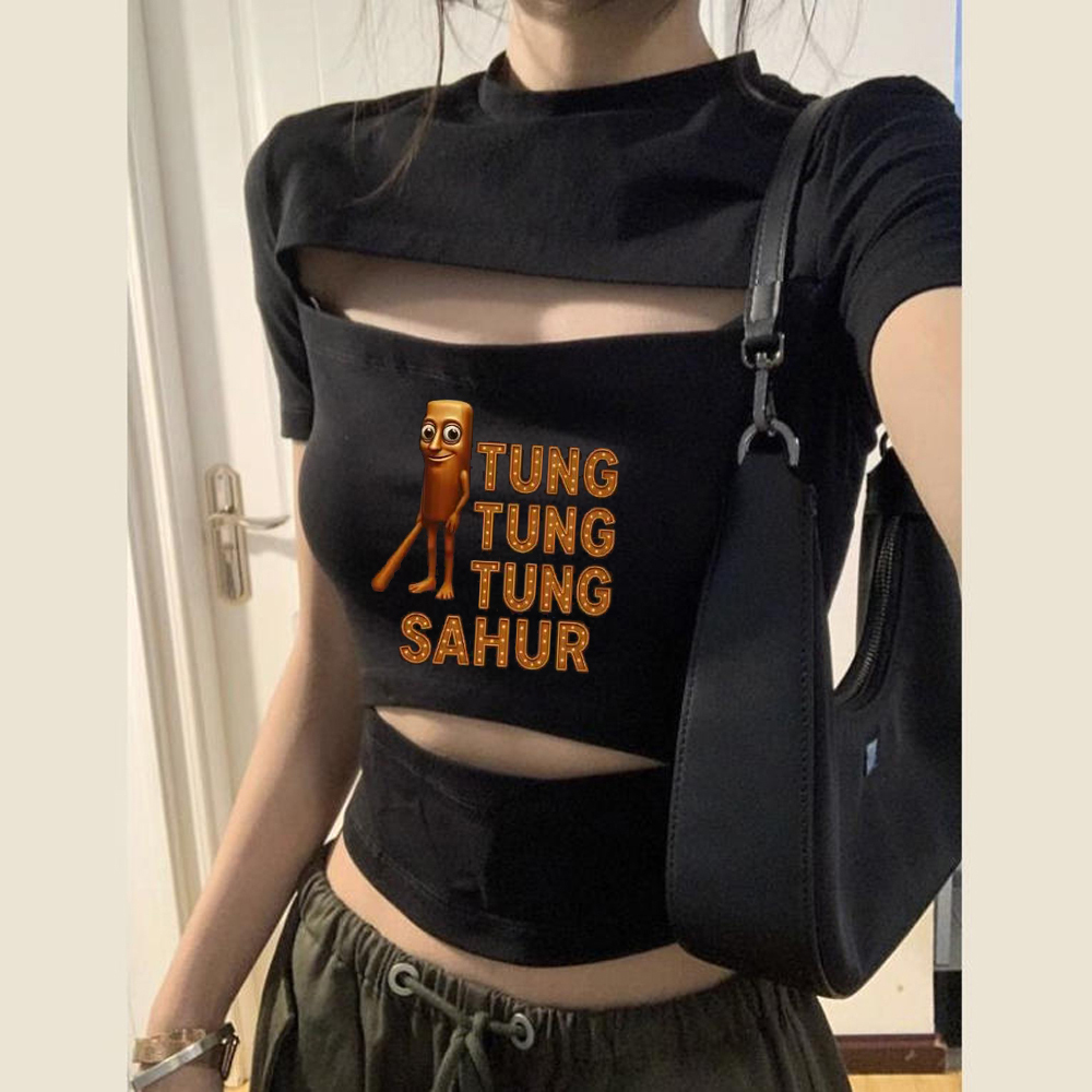 Tung Tung Sahur crop top women - Vintage Fashion For Sale recension och pris