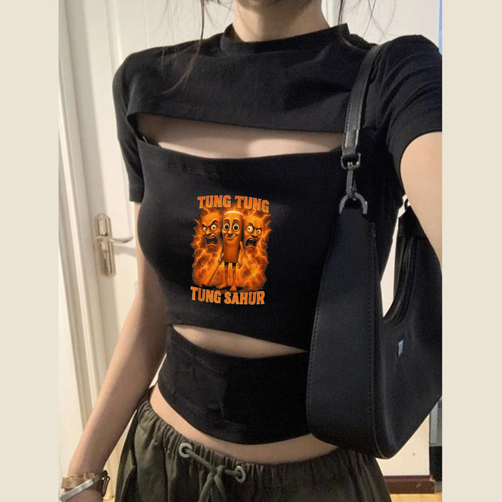 Tung Tung Sahur crop top women - Vintage Fashion For Sale recension och pris