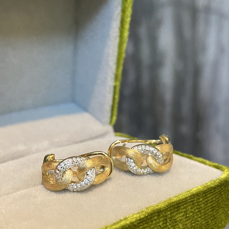 Aazuo 18K Yellow Gold Real Dia - Vintage Fashion Rings For Women recension och pris