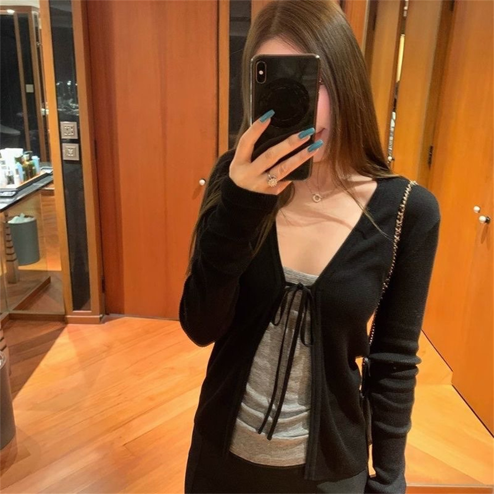 Women's Knitting Thin Long Sle - Crop Cardigan Vintage recension och pris