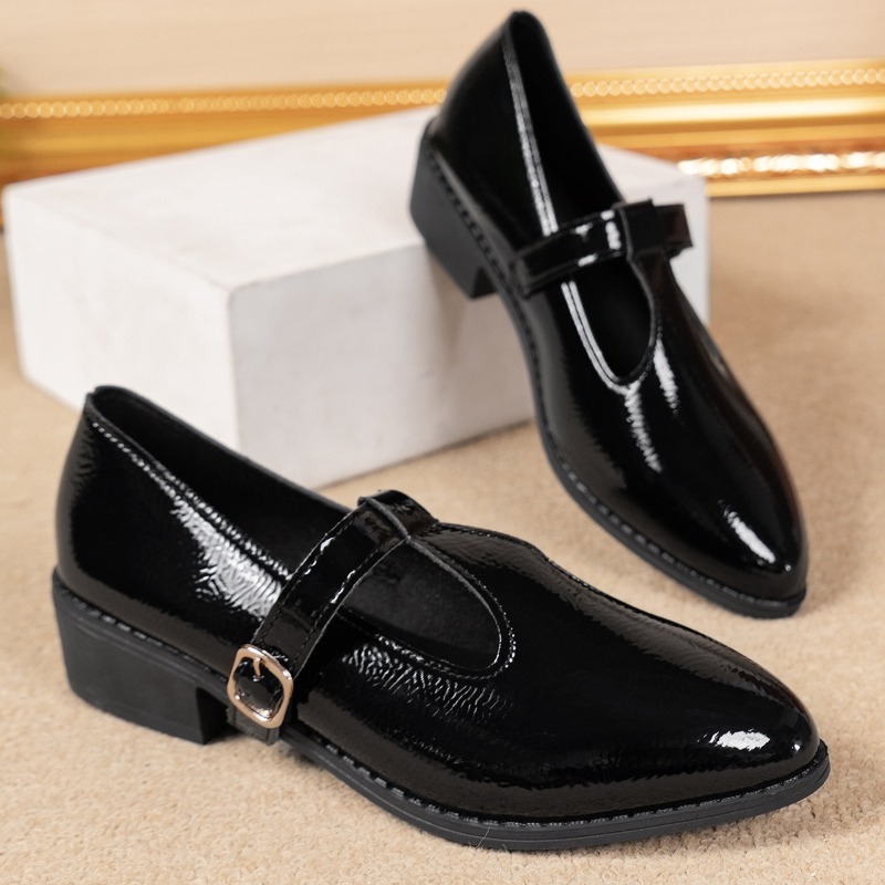 2025 Spring T-Strap Thick Heel - Vintage Fashion Rome recension och pris