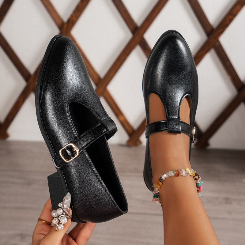 2025 Spring T-Strap Thick Heel - Vintage Fashion Rome recension och pris