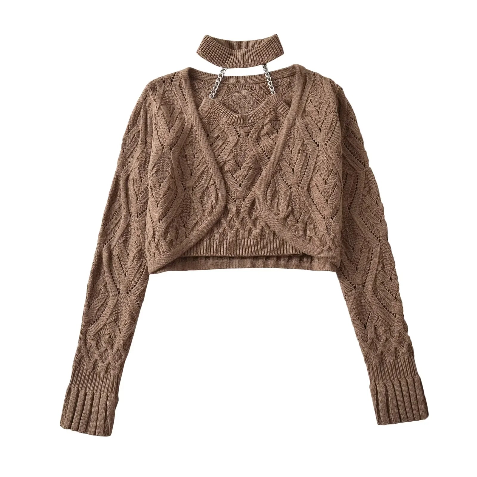 Women Black Halter Cropped Cam - Crop Cardigan Vintage recension och pris