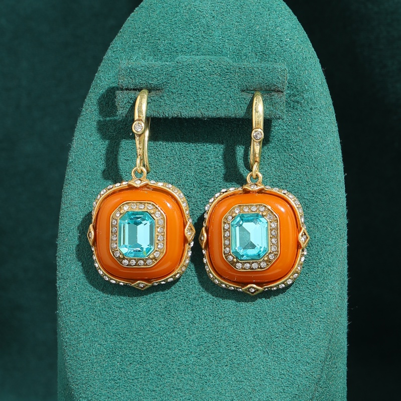 Vintage Blue Crystal Orange Gl - Vintage Fashion Jewelry Brands recension och pris