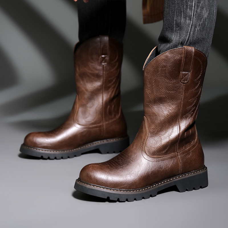 Fashion Mens Cowboy Boots New  - Vintage Fashion De recension och pris