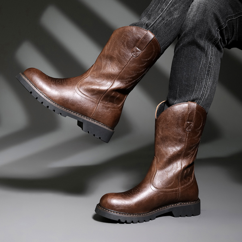 Fashion Mens Cowboy Boots New  - Vintage Fashion De recension och pris