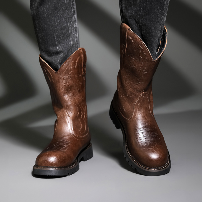 Fashion Mens Cowboy Boots New  - Vintage Fashion De recension och pris