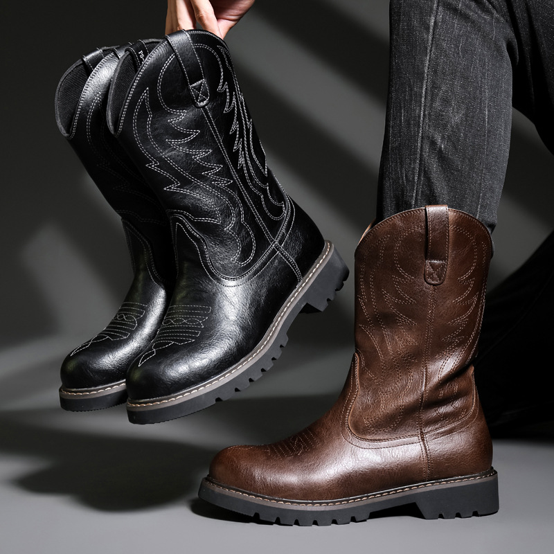 Fashion Mens Cowboy Boots New  - Vintage Fashion De recension och pris