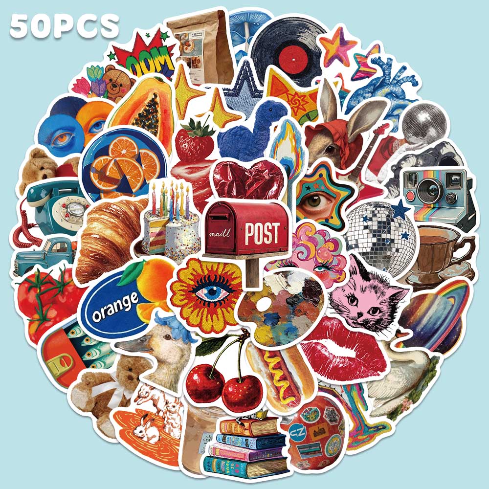 50pcs Vintage Y2K Sticker Fash - Vintage Fashion Boutique recension och pris