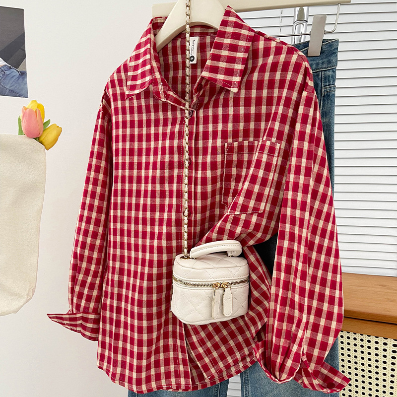 Korean-style Vintage Plaid Shi - Vintage Victorian Fashion recension och pris