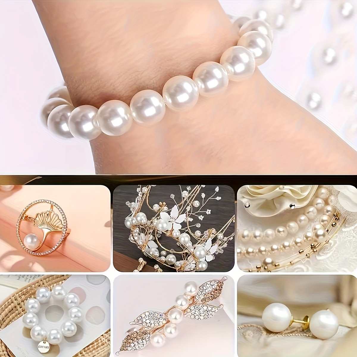 1388pcs 4/6/8/10mm Black, Whit - Vintage Fashion Necklace recension och pris