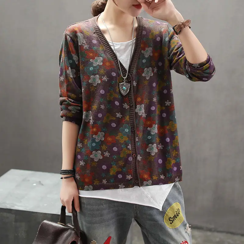 Vintage Loose Sweaters Coat Sp - Crop Cardigan Vintage recension och pris