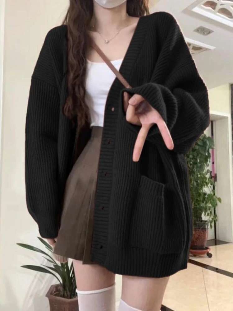 Loose Cardigan Women Long Slee - Crop Cardigan Vintage recension och pris