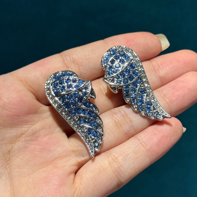 Vintage Angel Wing Blue Earrin - Vintage Fashion Jewelry Brands recension och pris