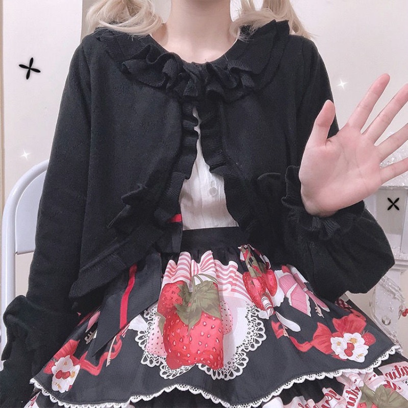 Japanese Lolita Heart Cut-out  - Crop Cardigan Vintage recension och pris