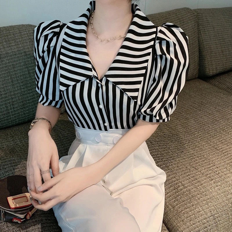 Fashion Striped Blusas Women S - Vintage Fashion De recension och pris