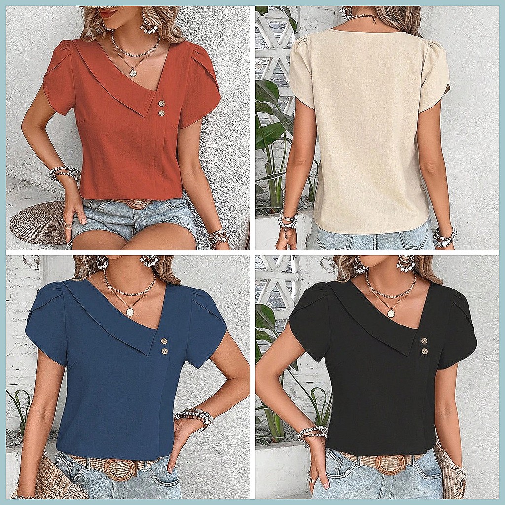 2024 Summer Vintage Solid Colo - Vintage Women Fashion recension och pris